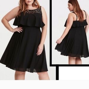Torrid Georgette Lace Illusion Skater Dress